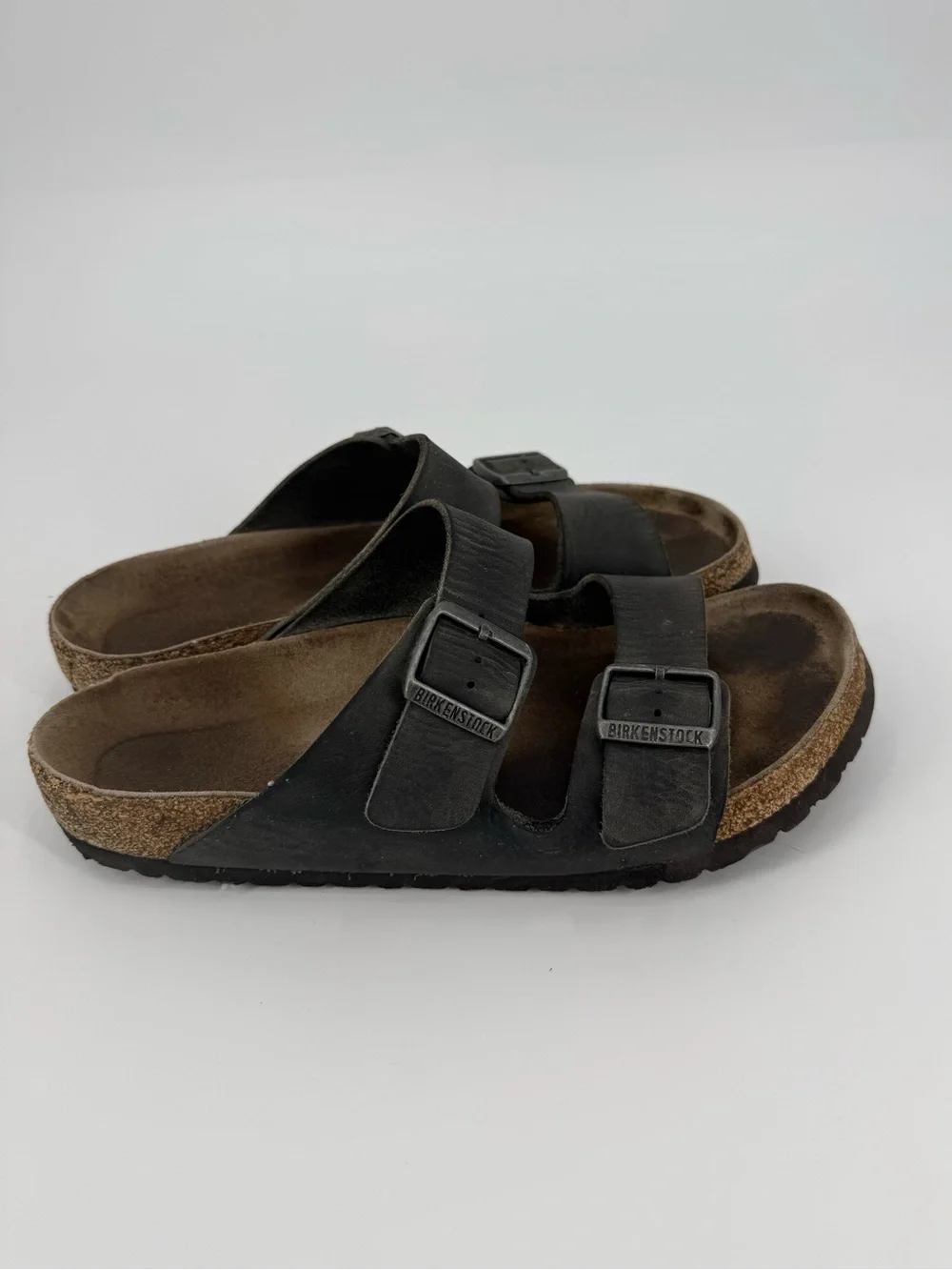 Birkenstock Arizona Leather Slide Sandal | Black | 41/42